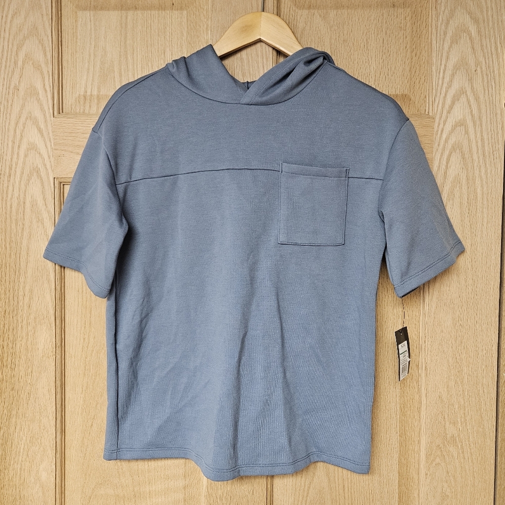 Art Class Blue Cotton‎ Blend Short Sleeve Hoodie Size 14